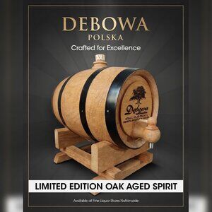 Debowa Polska Polish Vodka Oak Wood Barrel Size 1.L